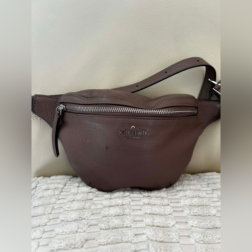 kate spade Chocolate Brown Pebbled Leather Belt Bag